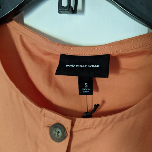 Orange flutter sleeve button up blouse - Picture 7 of 11